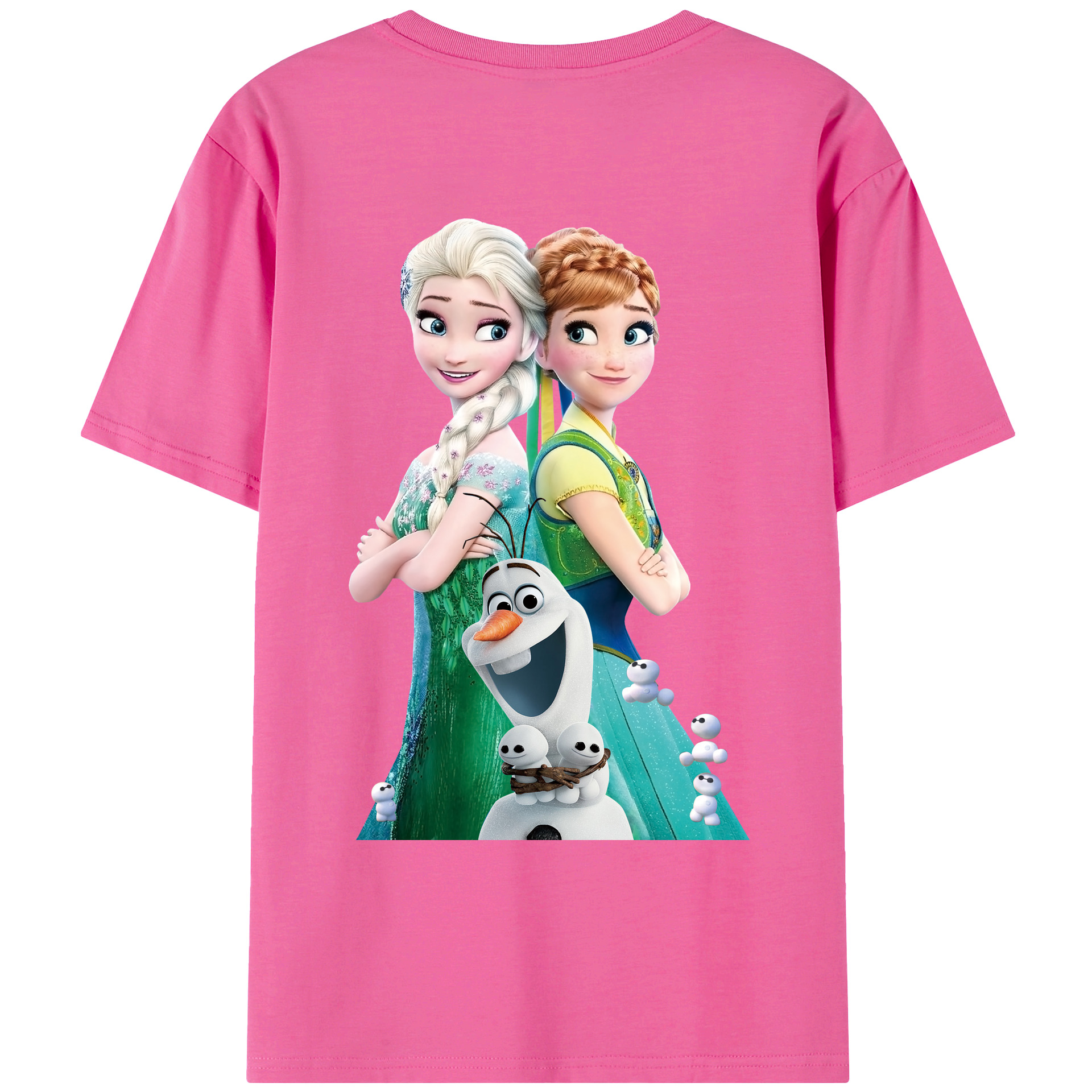 （画像用） アナと雪の女王 アンナ エルサ Frozen Anna Elsa レディース半袖Tシャツ(バックプリント)